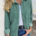  Corduroy Front Pocket Drop Shoulder Shacket | 2 Colors |