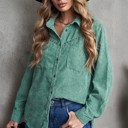  Corduroy Front Pocket Drop Shoulder Shacket | 2 Colors |