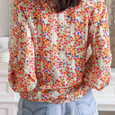  Boho Floral Print Button Front Shirt