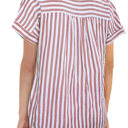  Stripe Side Slit Collar Shirt