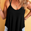  Exposed Seam Detail Double Straps Tank Top | 2 Colors |