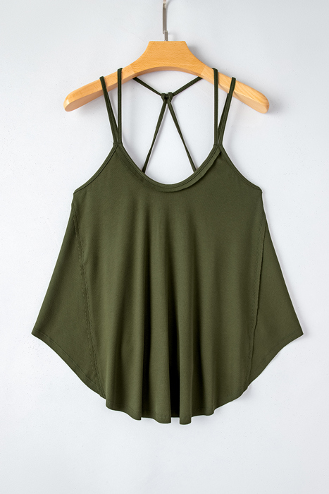 Exposed Seam Detail Double Straps Tank Top | 2 Colors |