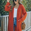  Open Front Hooded Sweater Cardigan