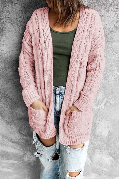 Knitted Cardigan with Pockets | 2 Colors |