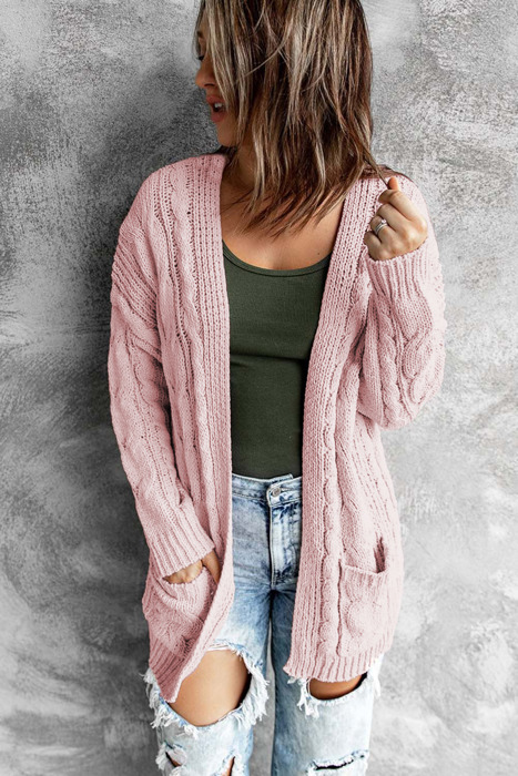 Knitted Cardigan with Pockets | 2 Colors |