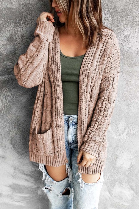 Knitted Cardigan with Pockets | 2 Colors |