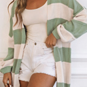  Striped Long Sleeve Cardigan