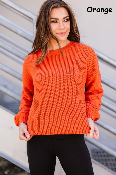 Balloon Sleeve Knit Sweater | 4 Colors |