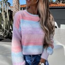 Small Pink/ Purple  Fuzzy Crew Neck Sweater | 2 Colors |