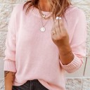  Trendy Knit Ribbed Cuffs Sweater | 2 Colors |
