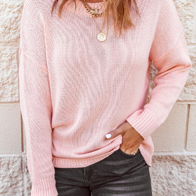 Trendy Knit Ribbed Cuffs Sweater | 2 Colors |