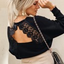  V Neck Lace Back Sweater | 2 Colors | 