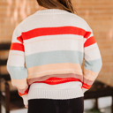  Crew Neck Drop-Shoulder Striped Sweater