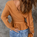  Ribbed Knit Front Wrap Sweater 