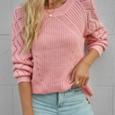  Knitted Raglan Sleeve Sweater | 2 Colors |