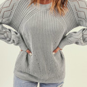  Knitted Raglan Sleeve Sweater | 2 Colors |