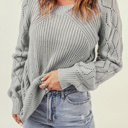  Knitted Raglan Sleeve Sweater | 2 Colors |