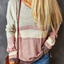  Color Block Drawstring Kangaroo Pocket Hoodie