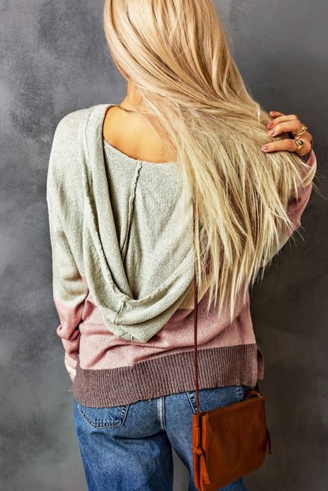 Color Block Drawstring Kangaroo Pocket Hoodie