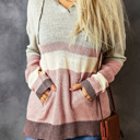  Color Block Drawstring Kangaroo Pocket Hoodie