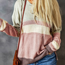  Color Block Drawstring Kangaroo Pocket Hoodie