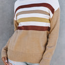  Crew Neck Striped Long Sleeve Sweater