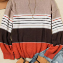  Striped Drop Shoulder Crew Neck Sweater