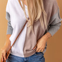  V Neck Colorblock Casual Sweater