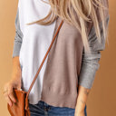  V Neck Colorblock Casual Sweater