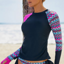  " End of Summer Sale" Geometric Long Sleeve Tankini Swimsuit | 2 Colors |