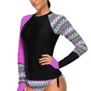  " End of Summer Sale" Geometric Long Sleeve Tankini Swimsuit | 2 Colors |