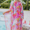  Multicolor Tassel Open Front Kimono/ Cover Up