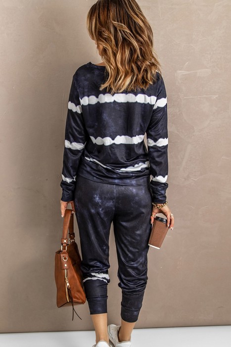 Tie Dye Print Pullover Lounge Pants Set