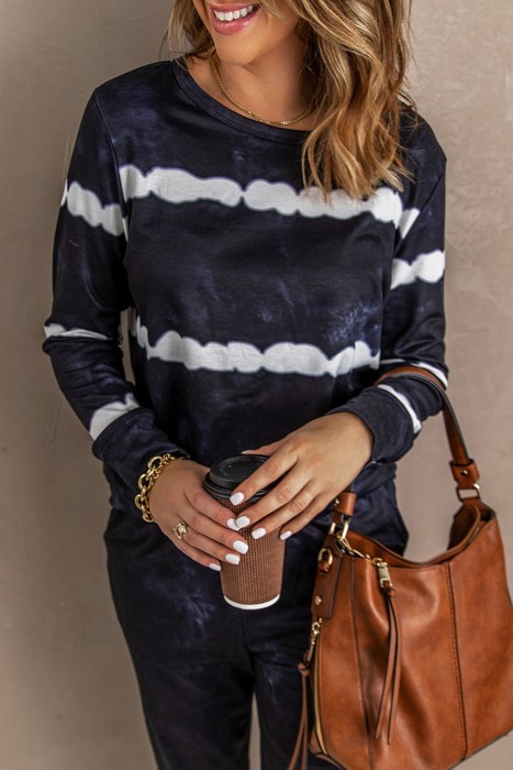 Tie Dye Print Pullover Lounge Pants Set