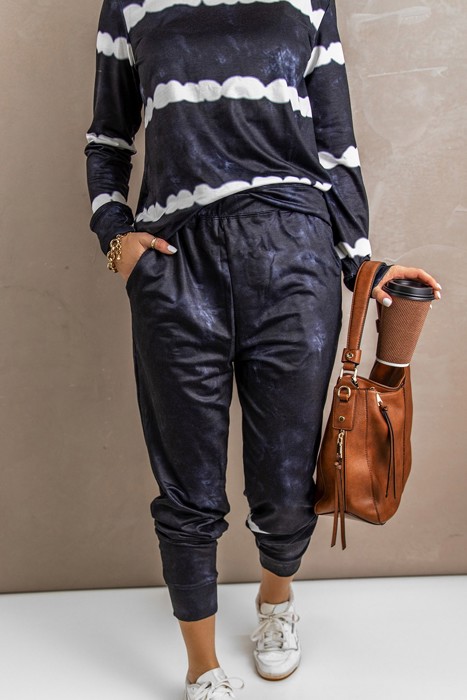 Tie Dye Print Pullover Lounge Pants Set