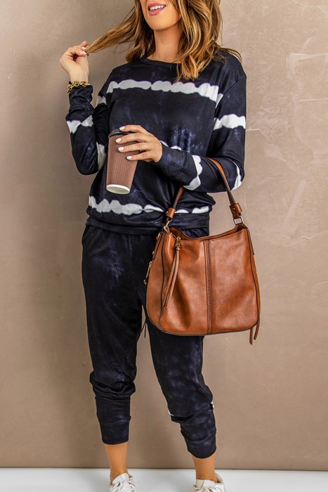 Tie Dye Print Pullover Lounge Pants Set