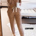  Buttoned Top and Knotted Waist Pants Lounge Set