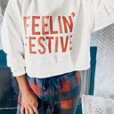  FEELIN' FESTIVE Shirt and Plaid Pants Lounge Set