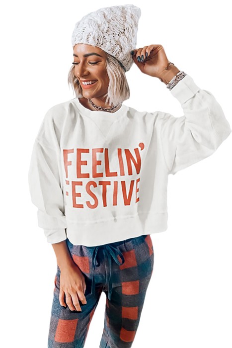 FEELIN' FESTIVE Shirt and Plaid Pants Lounge Set