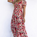  Floral Ruffle Tiered Maxi Dress