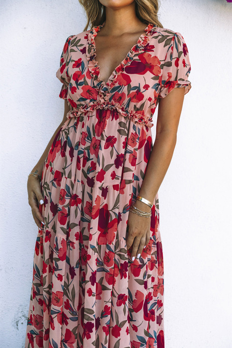 Floral Ruffle Tiered Maxi Dress