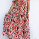  Floral Ruffle Tiered Maxi Dress