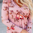  Floral Long Sleeve V-Neck Maxi Dress