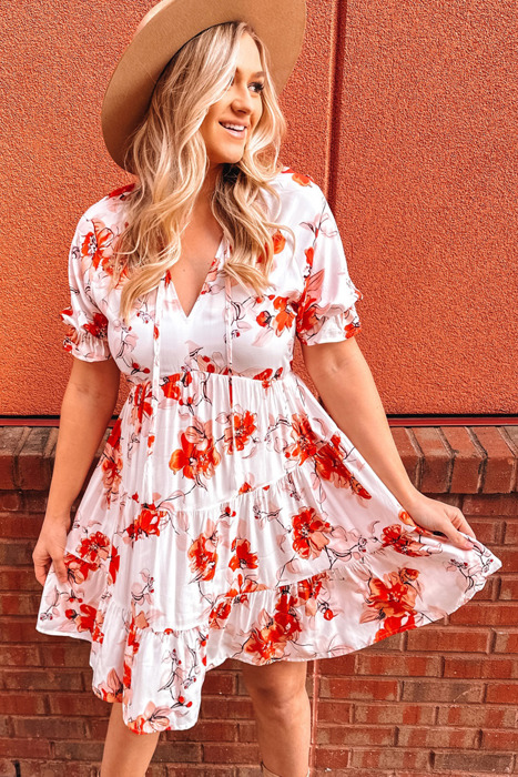 Floral Tiered Mini Dress