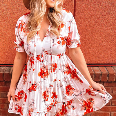 Floral Tiered Mini Dress