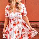  Floral Tiered Mini Dress