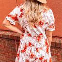  Floral Tiered Mini Dress