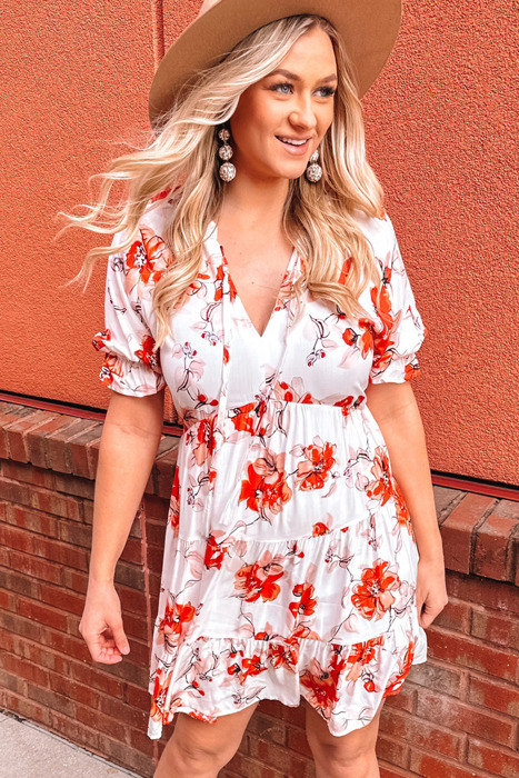 Floral Tiered Mini Dress
