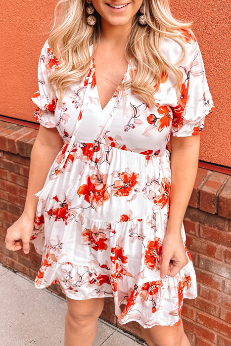 Floral Tiered Mini Dress