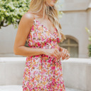  Floral Sleeveless Ruffled Mini Dress